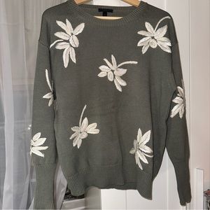 J Crew embroidered sweater size S
